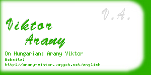 viktor arany business card